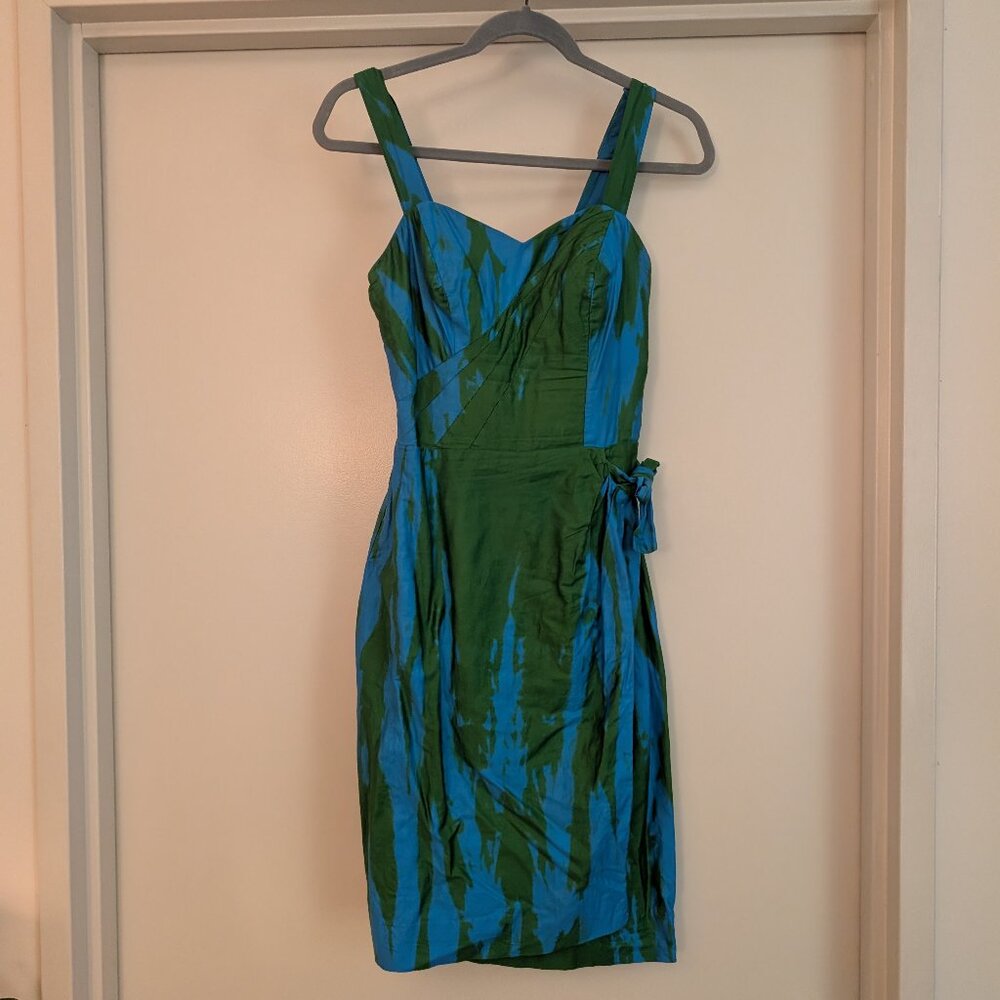 1950s True vintage Ruby of Miami green and blue party dress